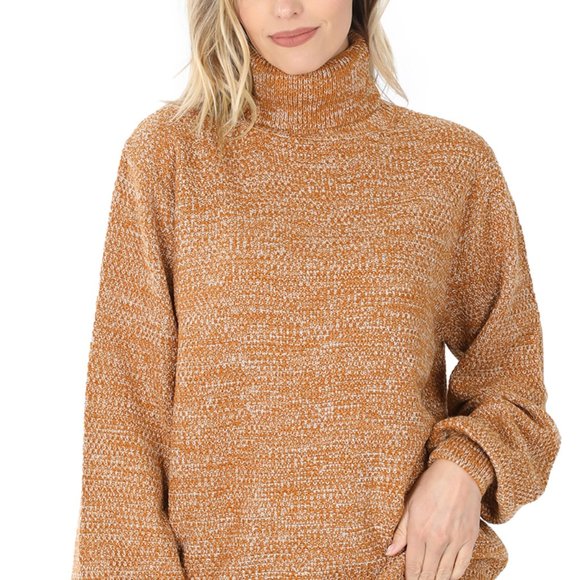 Turtleneck Sweater with Balloon Sleeves - Picture 2 of 5